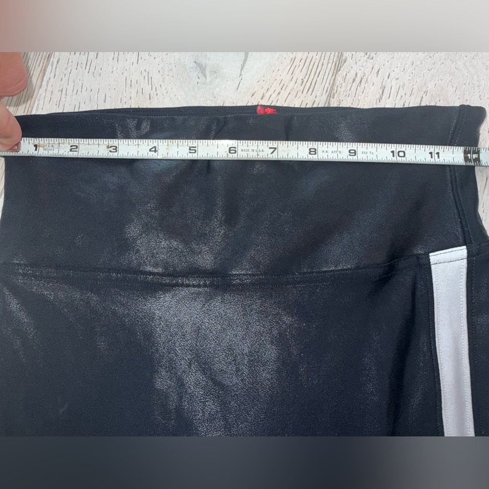 Spanx Side Stripe Faux Leather Leggings XS in very black - Picture 9 of 12